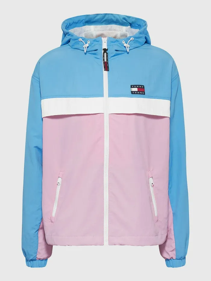 Tommy Hilfiger ColourBlocked Chicago Windbreaker Fresh PinkMulti Womens Coats and Jackets Sale