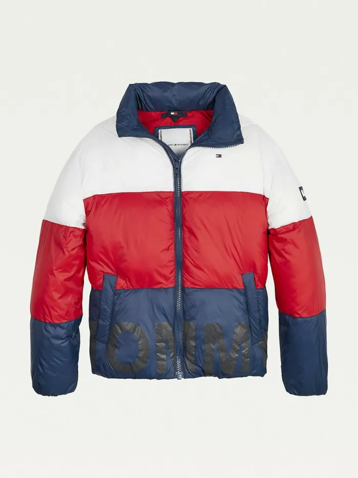 Tommy Hilfiger ColourBlocked Down Puffer Jacket Twilight NavyColorblock Girls Coats and Jackets For Sale Tommy Hilfiger ColourBlocked Down Puffer Jacket Twilight NavyColorblock Girls Coats and Jackets For Sale
