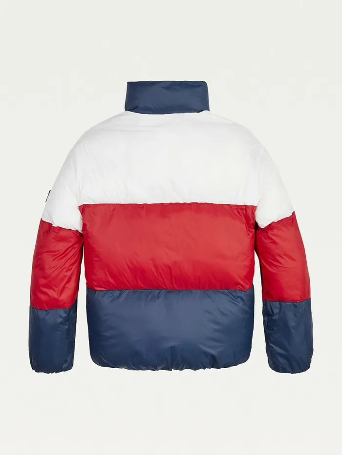 Tommy Hilfiger ColourBlocked Down Puffer Jacket Twilight NavyColorblock Girls Coats and Jackets For Sale