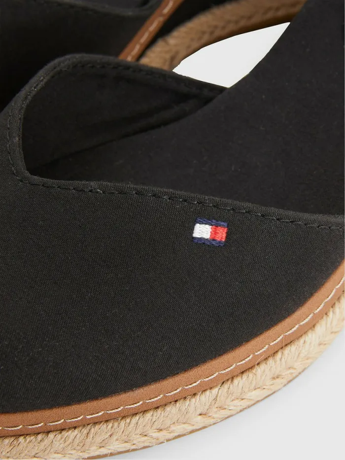 Tommy Hilfiger ColourBlocked Mid Heel Wedge Espadrille Sandals Black Womens Trainers Gift for Friend
