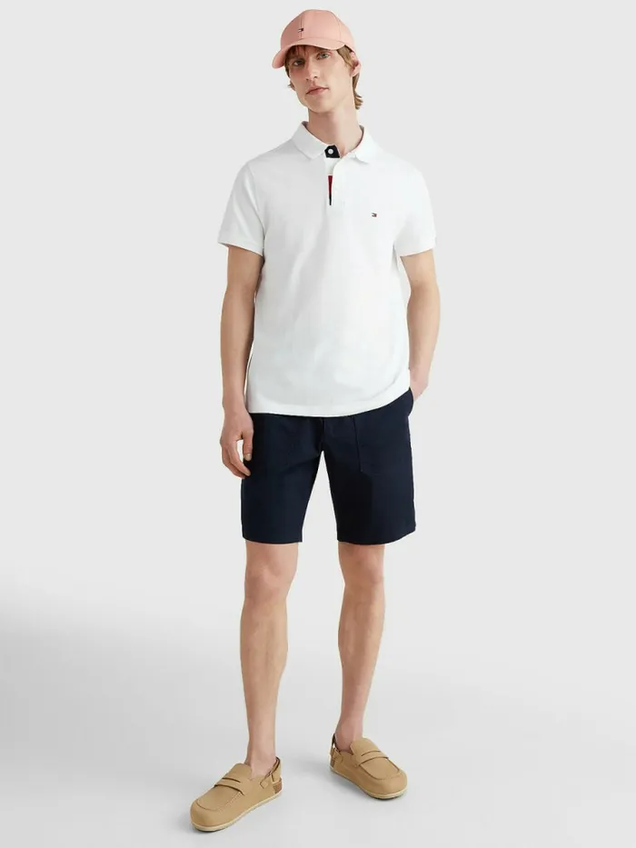 Tommy Hilfiger ColourBlocked Polo White Mens Polo Shirts Casaul