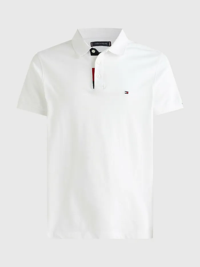Tommy Hilfiger ColourBlocked Polo White Mens Polo Shirts Casaul