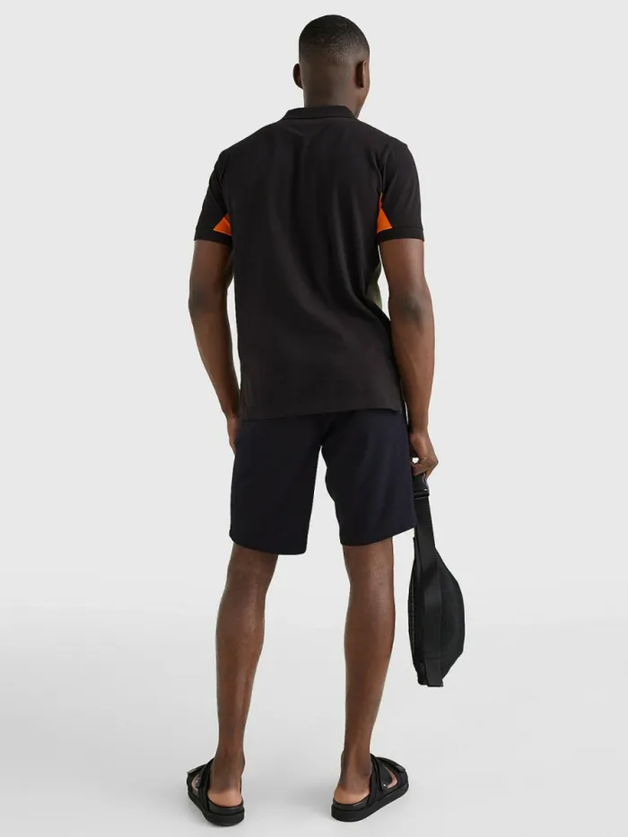 Tommy Hilfiger ColourBlocked Regular Fit Polo BlackHawaiian OrangArmy Green Mens Polo Shirts Gift 4 You