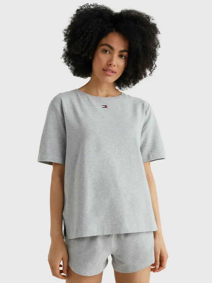 Tommy Hilfiger ColourBlocked TShirt Grey Heather Womens Essentials