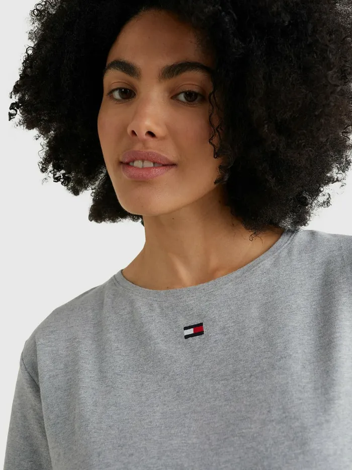 Tommy Hilfiger ColourBlocked TShirt Grey Heather Womens Essentials