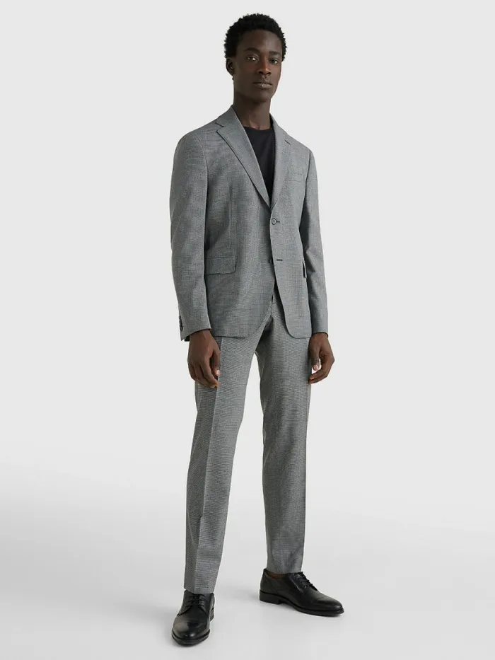 Tommy Hilfiger Constructed Check Blazer Grey Mens Blazers