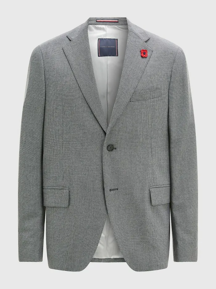 Tommy Hilfiger Constructed Check Blazer Grey Mens Blazers