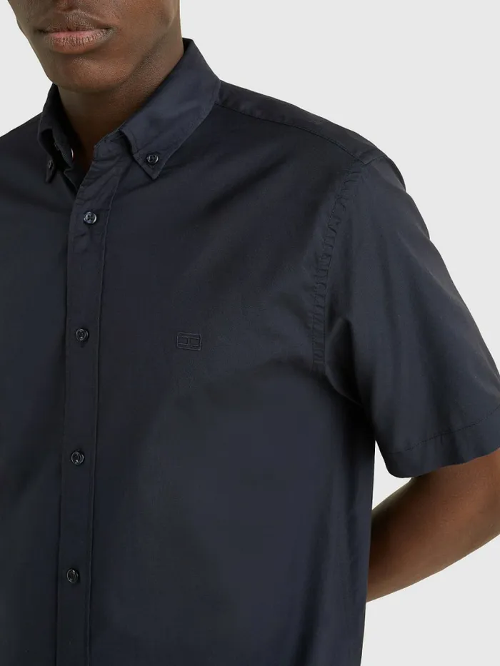 Tommy Hilfiger Contrast Topstitch Regular Fit Shirt Desert Sky Mens Shirts For Sale
