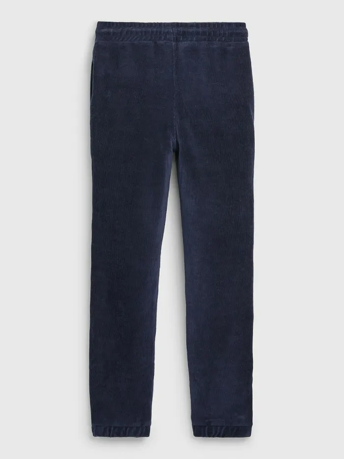Tommy Hilfiger Corduroy Velour Logo Tape Joggers Twilight Navy Girls Trousers Shorts and Skirts Gift Ideas