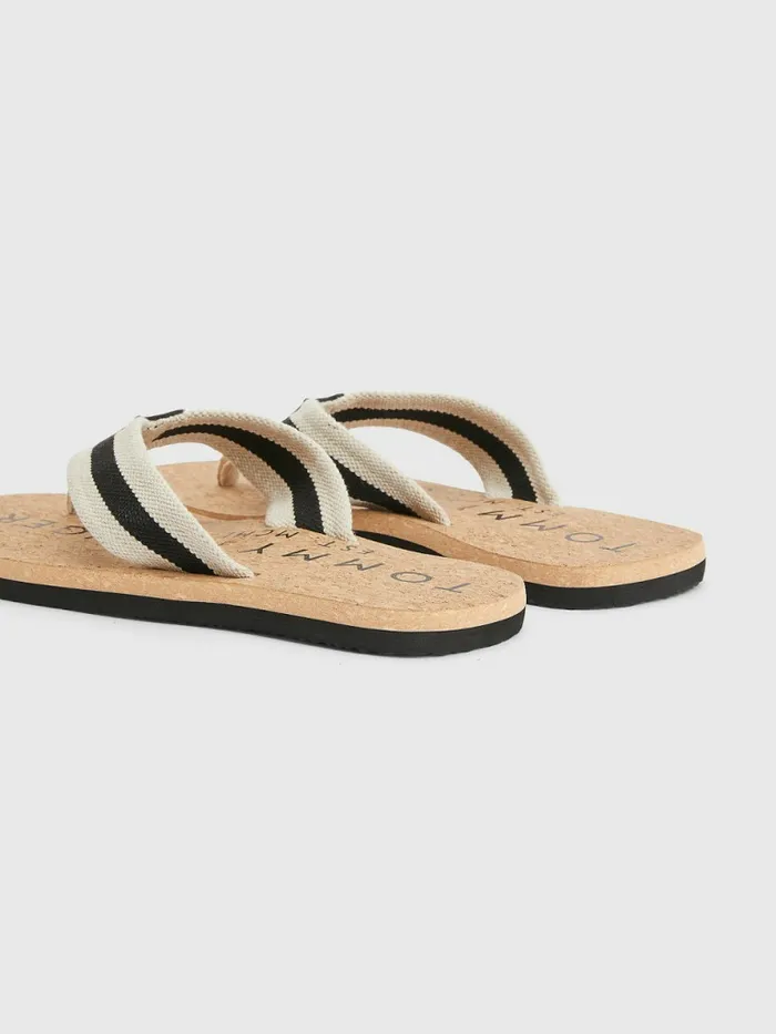 Tommy Hilfiger Cork Signature Strap FlipFlops Black Mens Sandals Sliders and Flip Flops Gift 4 You
