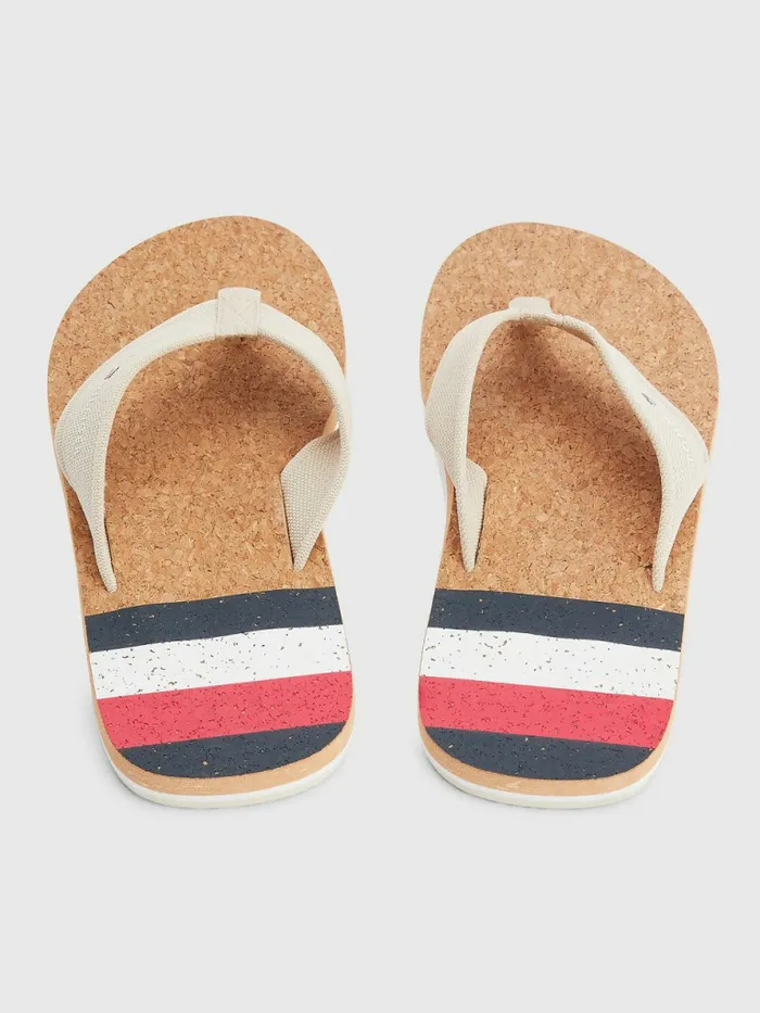 Tommy Hilfiger Cork Webbing Beach Sandals Classic Beige Mens Sandals Sliders and Flip Flops Gift Ideas