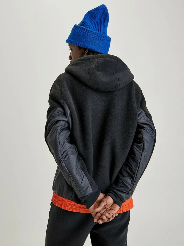 Tommy Hilfiger Crest Contrast Hem Hoody Black Mens Sweatshirts and Hoodies Sale