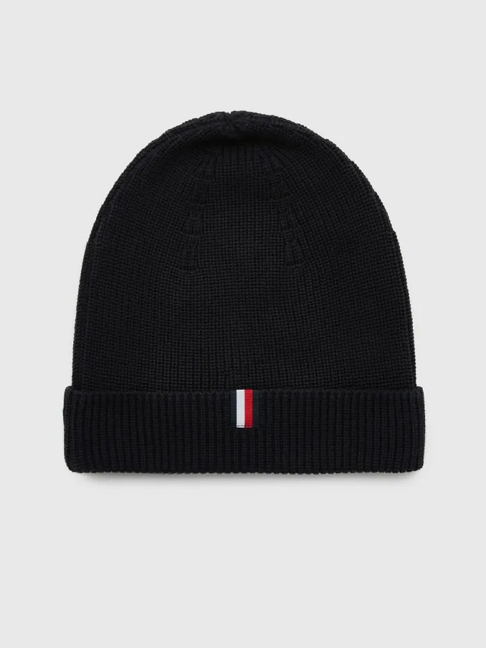 Tommy Hilfiger Crest Embroidery Beanie Tommy Navy Mens Hats and Scarves Gift Ideas