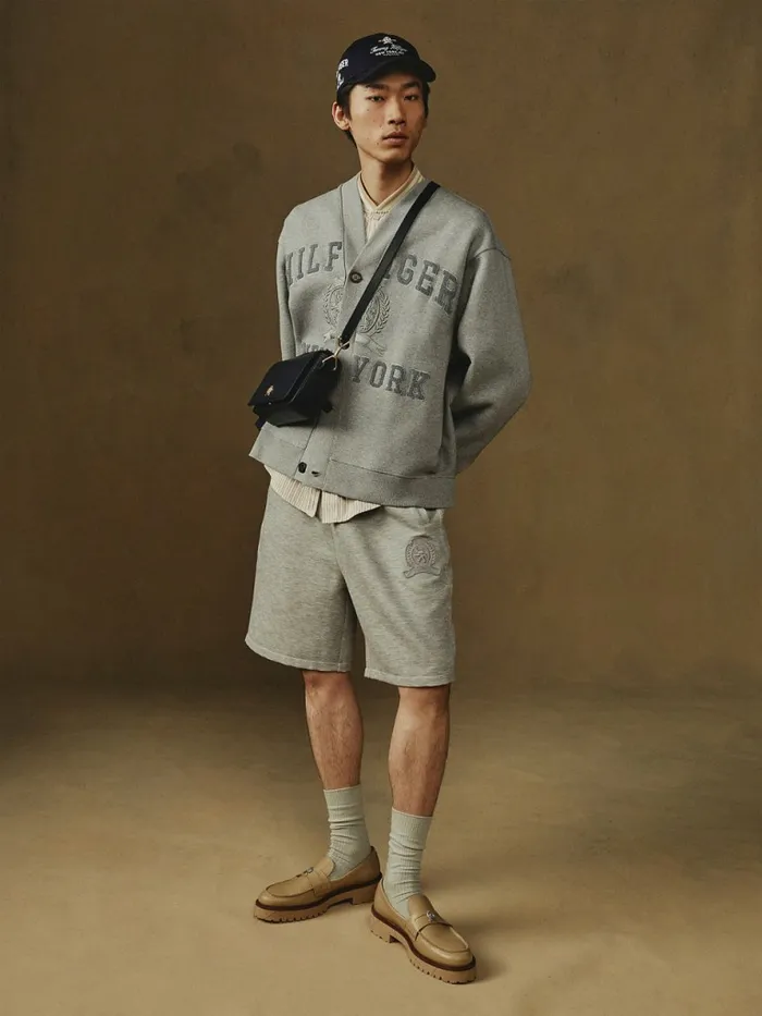 Tommy Hilfiger Crest Embroidery Prep Cardigan Mid Grey Heather Mens Sweatshirts and Hoodies Near Me