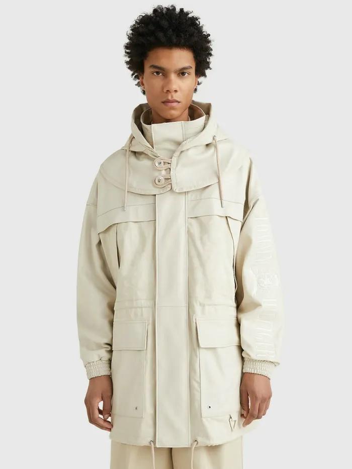 Tommy Hilfiger Crest Leather Camo Jacquard Parka Classic Beige Mens Coats and Jackets Gift Ideas Tommy Hilfiger Crest Leather Camo Jacquard Parka Classic Beige Mens Coats and Jackets Gift Ideas