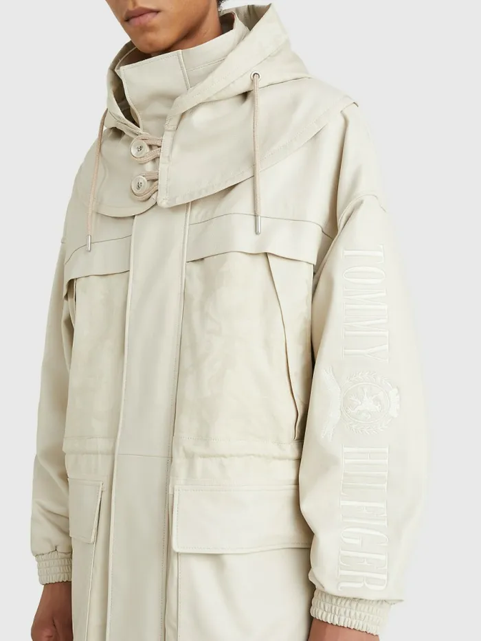 Tommy Hilfiger Crest Leather Camo Jacquard Parka Classic Beige Mens Coats and Jackets Gift Ideas