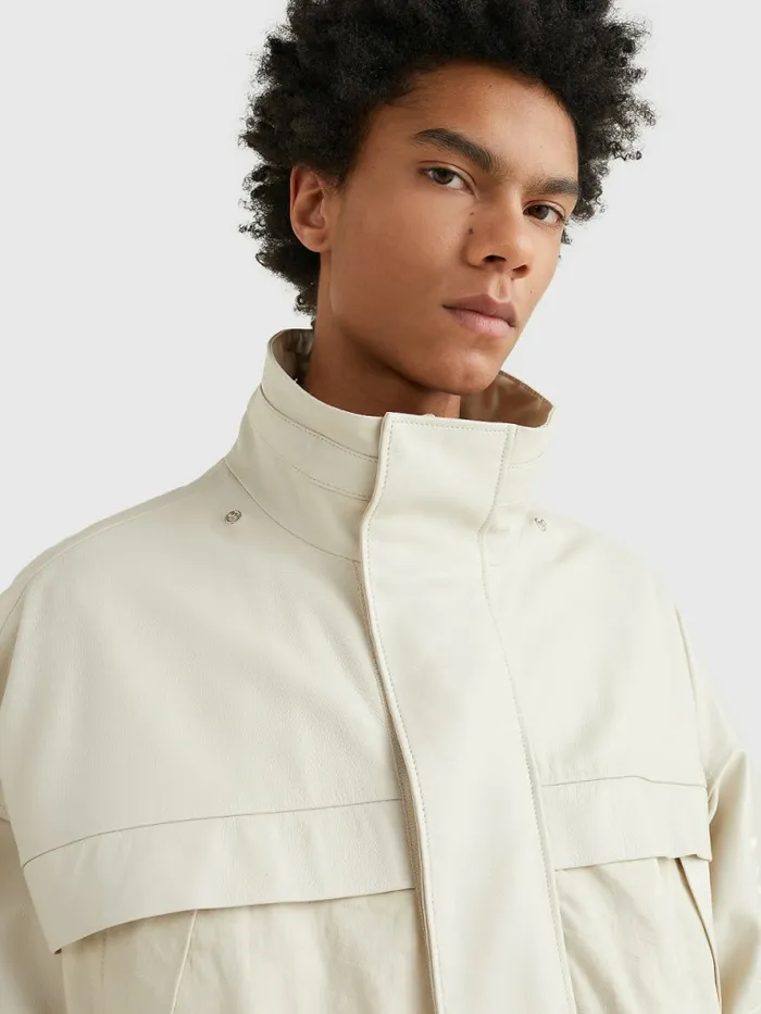 Tommy Hilfiger Crest Leather Camo Jacquard Parka Classic Beige Mens Coats and Jackets Gift Ideas