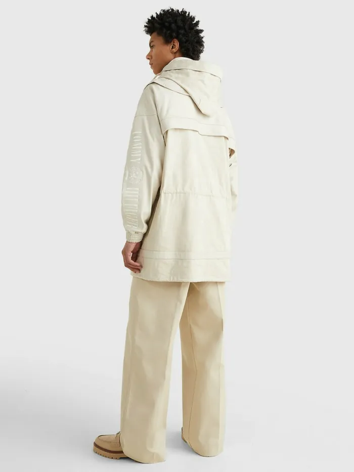 Tommy Hilfiger Crest Leather Camo Jacquard Parka Classic Beige Mens Coats and Jackets Gift Ideas