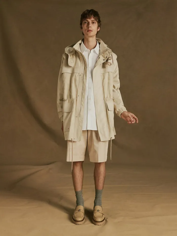 Tommy Hilfiger Crest Leather Camo Jacquard Parka Classic Beige Mens Coats and Jackets Gift Ideas