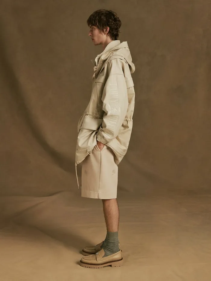 Tommy Hilfiger Crest Leather Camo Jacquard Parka Classic Beige Mens Coats and Jackets Gift Ideas