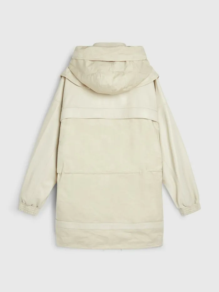 Tommy Hilfiger Crest Leather Camo Jacquard Parka Classic Beige Mens Coats and Jackets Gift Ideas
