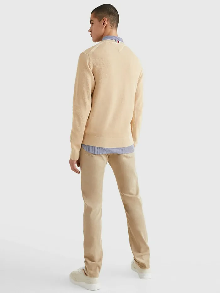 Tommy Hilfiger Crew Neck Jumper Clayed Pebble Mens Knitwear Near Me