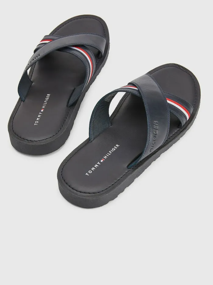 Tommy Hilfiger Crossover Strap Sandals Desert Sky Mens Formal Shoes and Brogues Gift 4 You