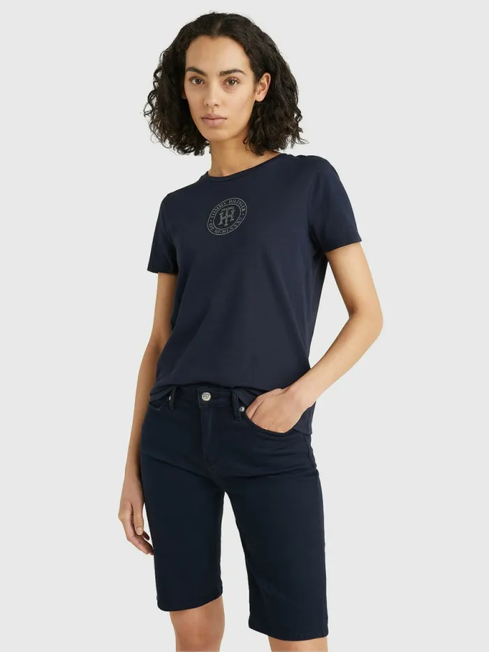 Tommy Hilfiger Crystal Monogram TShirt Desert Sky Womens TShirts Cheap On Sale Tommy Hilfiger Crystal Monogram TShirt Desert Sky Womens TShirts Cheap On Sale