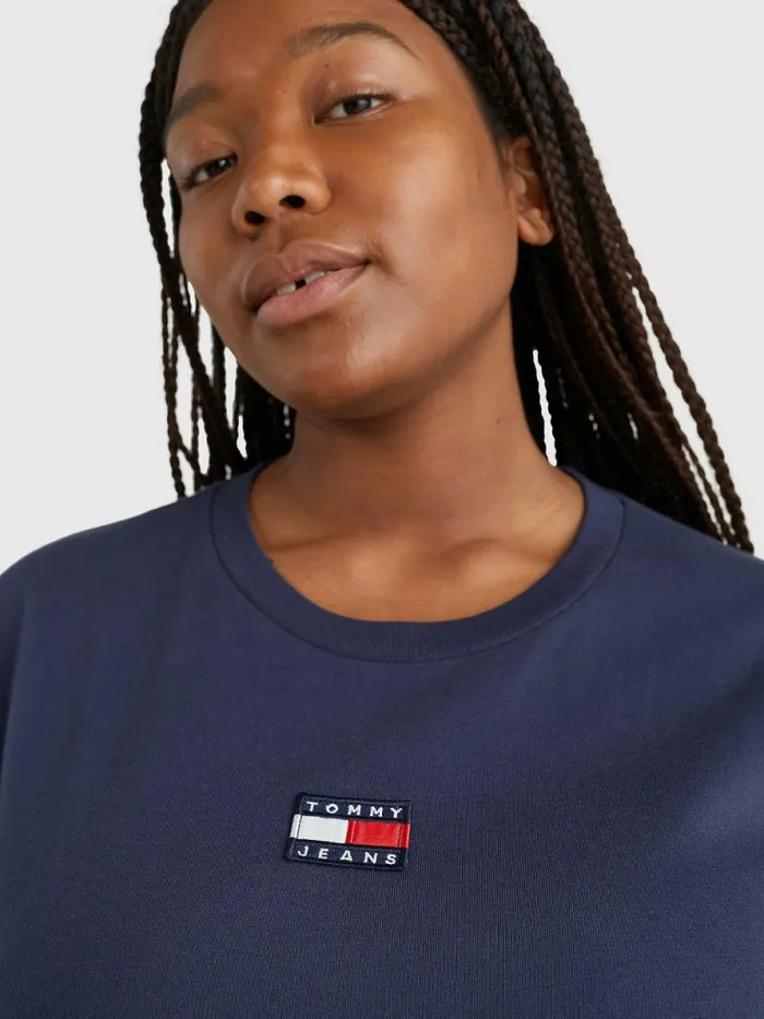 Tommy Hilfiger Curve Badge Oversized TShirt Twilight Navy Womens Curve Fashion