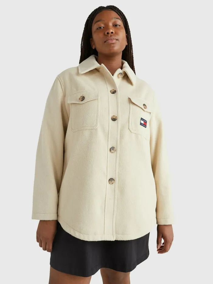 Tommy Hilfiger Curve Chest Pocket Shacket Savannah Sand Womens Coats and Jackets On Sale Tommy Hilfiger Curve Chest Pocket Shacket Savannah Sand Womens Coats and Jackets On Sale