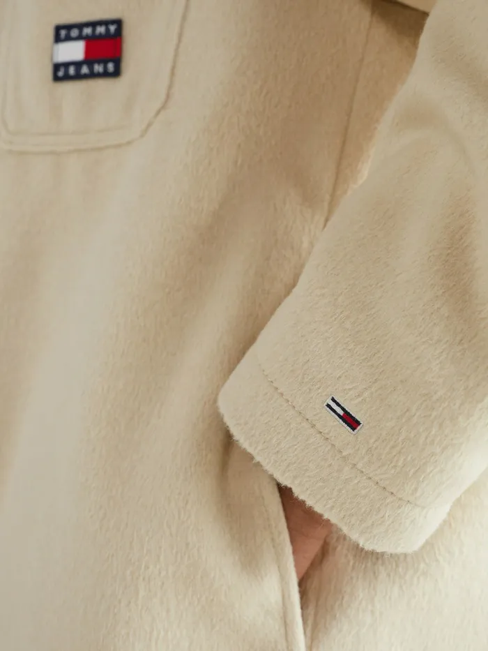 Tommy Hilfiger Curve Chest Pocket Shacket Savannah Sand Womens Coats and Jackets On Sale