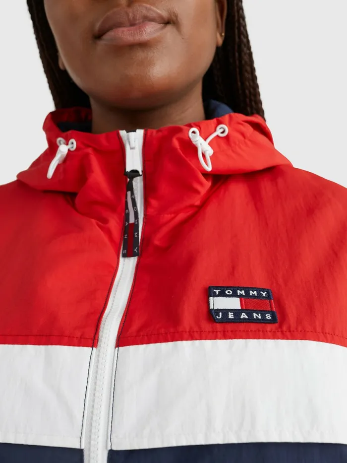 Tommy Hilfiger Curve Chicago ColourBlocked Windbreaker Twilight NavyMulti Womens Coats and Jackets Cheap On Sale