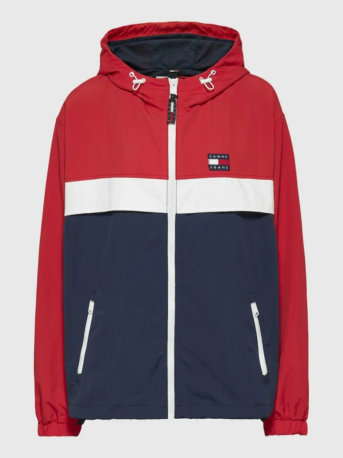 Tommy Hilfiger Curve Chicago ColourBlocked Windbreaker Twilight NavyMulti Womens Coats and Jackets Cheap On Sale