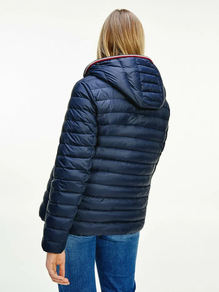 Tommy Hilfiger Curve Essential Removable Hood Down Jacket Desert Sky Womens Coats and Jackets Online