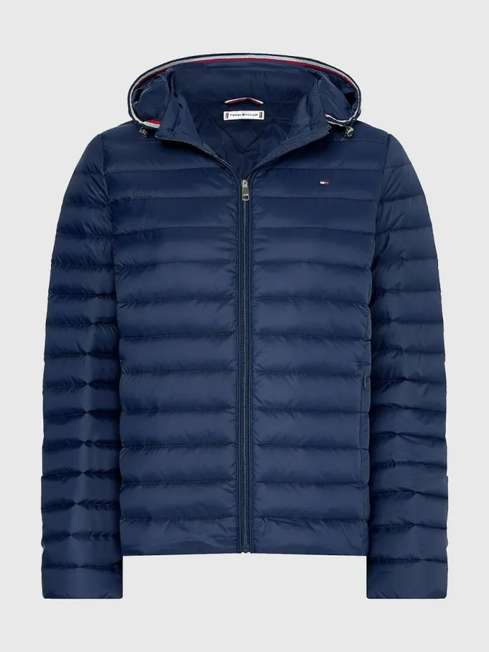Tommy Hilfiger Curve Essential Removable Hood Down Jacket Desert Sky Womens Coats and Jackets Online