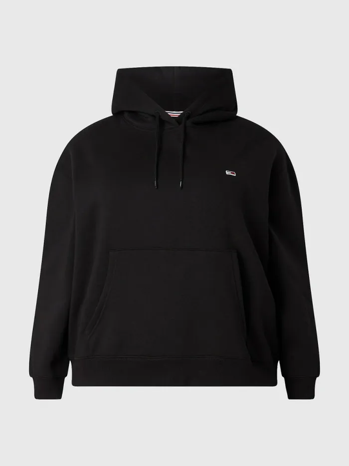 Tommy Hilfiger Curve Fleece Hoody Black Womens Sweatshirts and Hoodies Casaul