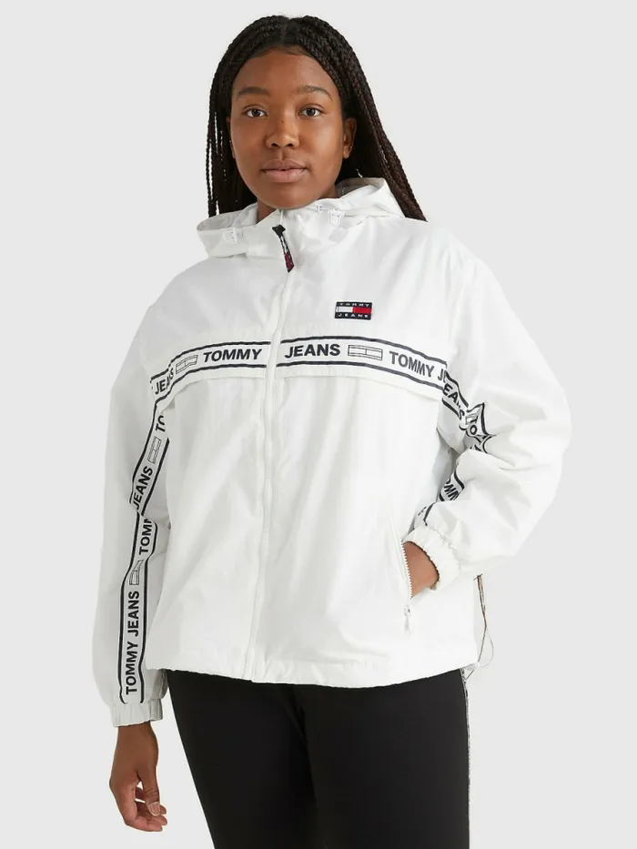 Tommy Hilfiger Curve Logo Tape Chicago Windbreaker White Womens Coats and Jackets Online Tommy Hilfiger Curve Logo Tape Chicago Windbreaker White Womens Coats and Jackets Online