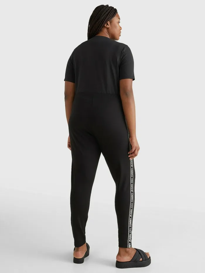 Tommy Hilfiger Curve Logo Tape Skinny Fit Leggings Black Womens Curve Fashion