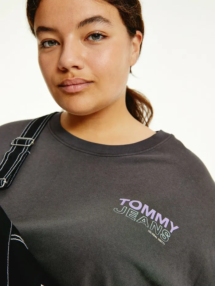 Tommy Hilfiger Curve Long Sleeve Oversized Fit TShirt Black Womens TShirts Gift Ideas