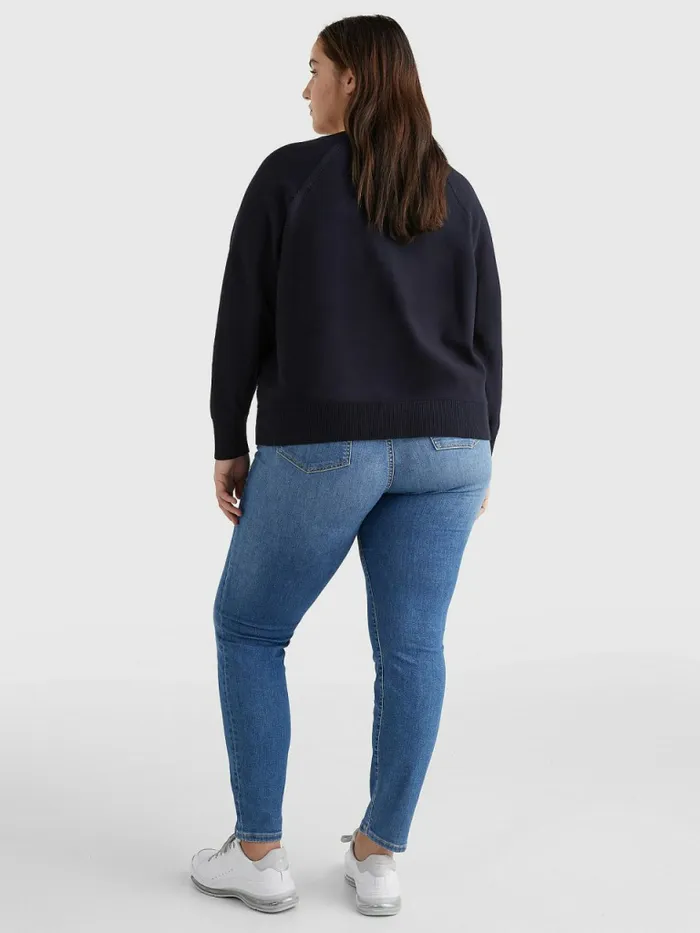 Tommy Hilfiger Curve LongSleeved Crew Neck Sweatshirt Desert Sky Womens Curve Fashion