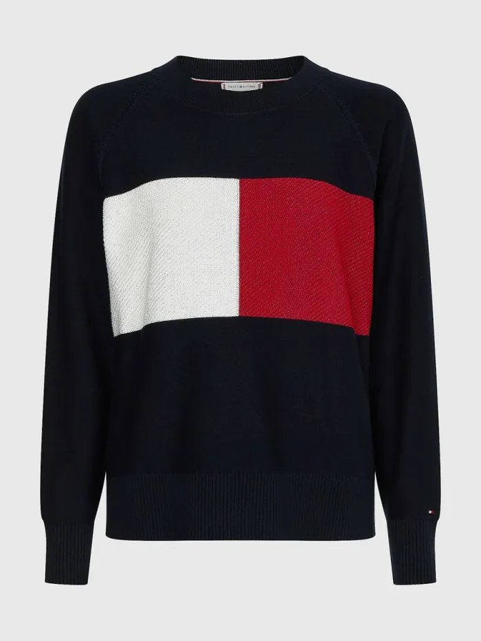 Tommy Hilfiger Curve LongSleeved Crew Neck Sweatshirt Desert Sky Womens Curve Fashion