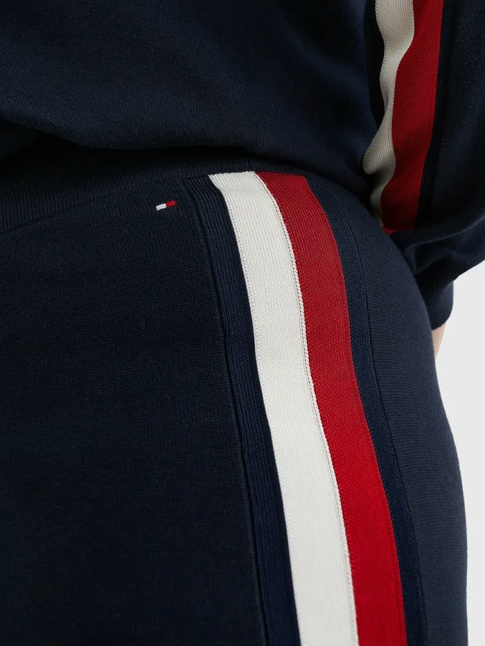 Tommy Hilfiger Curve Organic Cotton Stripe Joggers Desert Sky Womens Trousers