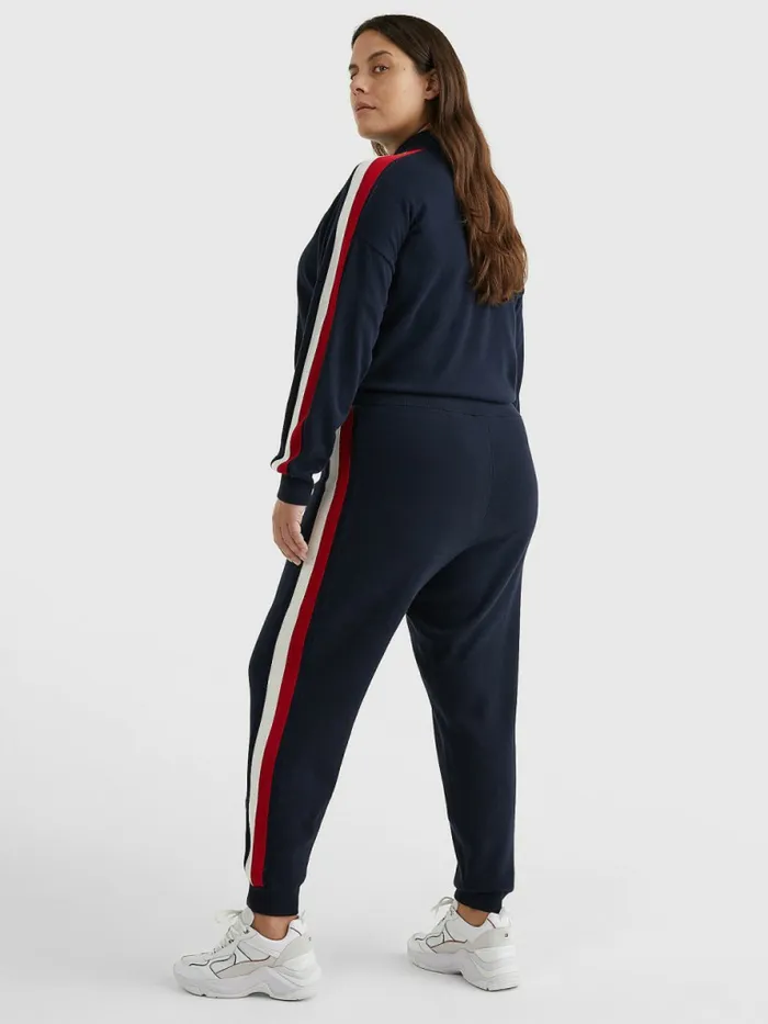 Tommy Hilfiger Curve Organic Cotton Stripe Joggers Desert Sky Womens Trousers