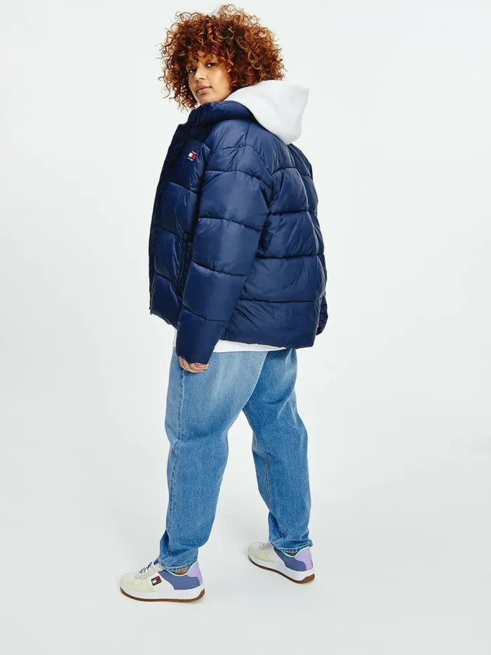 Tommy Hilfiger Curve Recycled Nylon Puffer Jacket Twilight Navy Womens Coats and Jackets On Sale