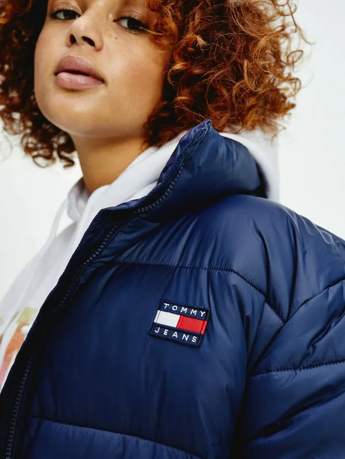 Tommy Hilfiger Curve Recycled Nylon Puffer Jacket Twilight Navy Womens Coats and Jackets On Sale