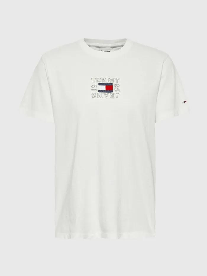Tommy Hilfiger Curve Relaxed Organic Cotton TShirt Ecru Womens TShirts Online