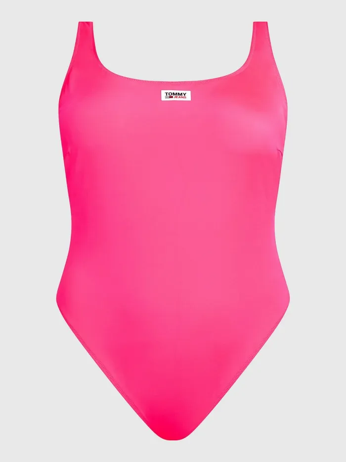 Tommy Hilfiger Curve Scoop Back Cheeky OnePiece Swimsuit Hyper Pink Womens Curve Fashion Tommy Hilfiger Curve Scoop Back Cheeky OnePiece Swimsuit Hyper Pink Womens Curve Fashion