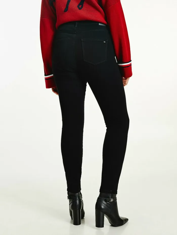 Tommy Hilfiger Curve Sculpt High Rise Super Skinny Trousers Black Womens Curve Fashion