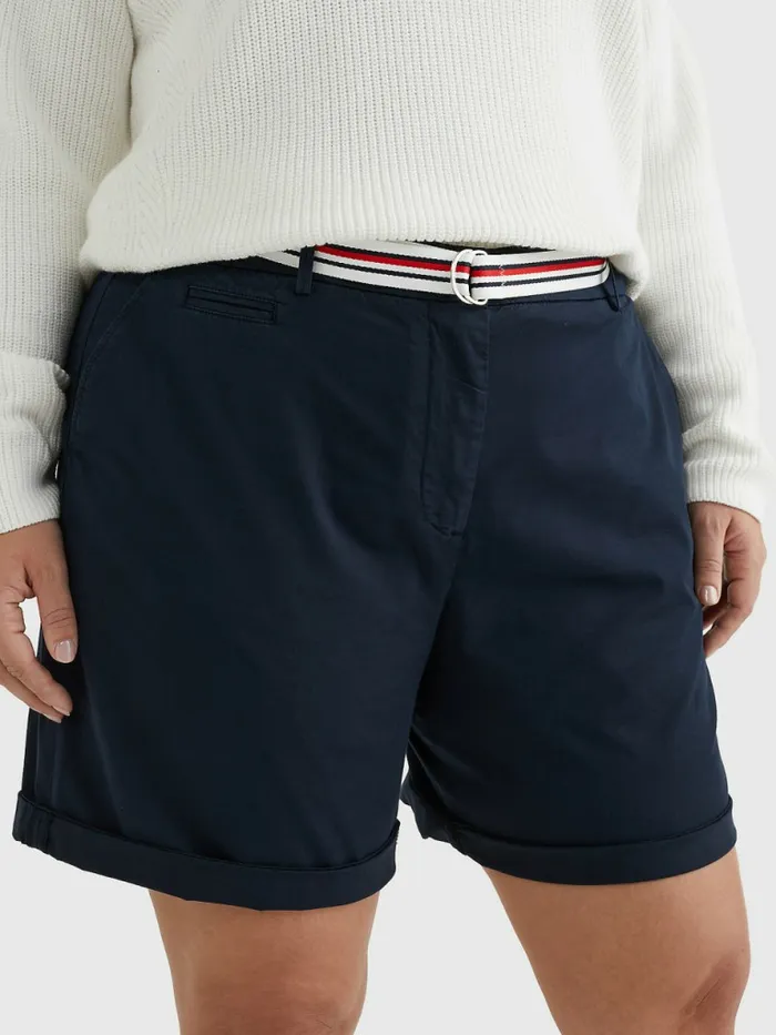 Tommy Hilfiger Curve Signature Belt Shorts Desert Sky Womens Curve Fashion Gift 4 You Tommy Hilfiger Curve Signature Belt Shorts Desert Sky Womens Curve Fashion Gift 4 You