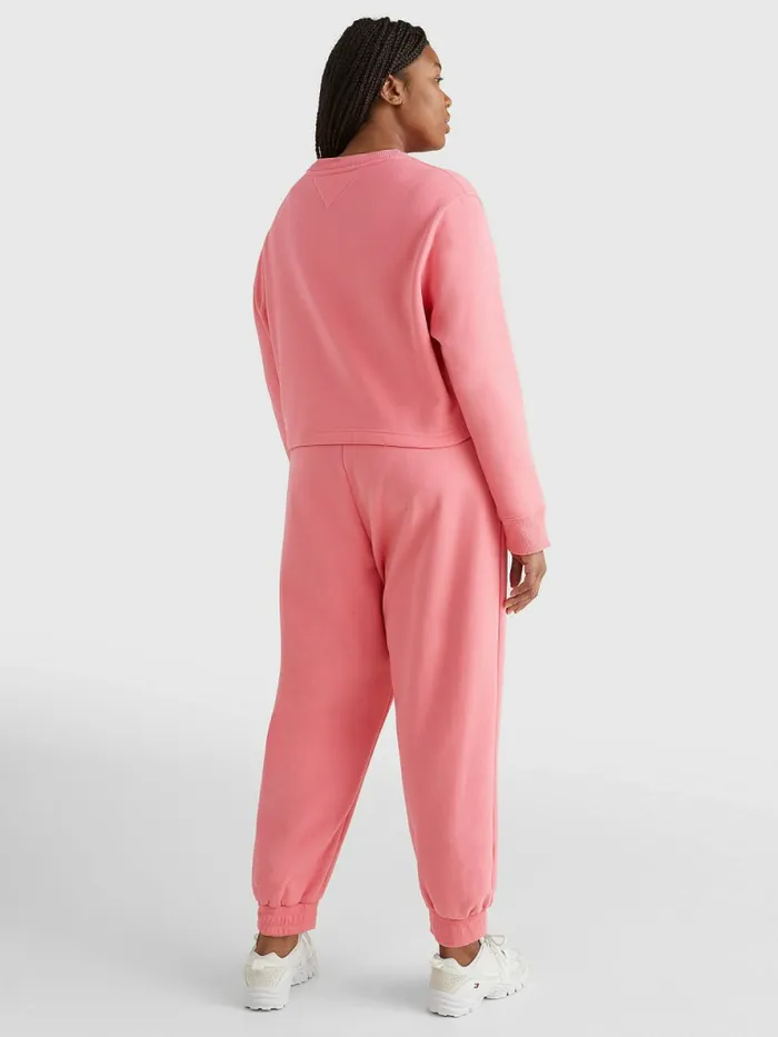 Tommy Hilfiger Curve Signature Fleece Sweatshirt Garden Rose Womens Curve Fashion